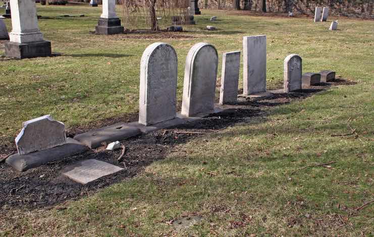grave stones in cemetery
