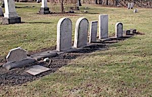 grave stones in cemetery