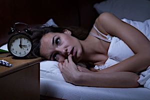 Anxious woman can't sleep