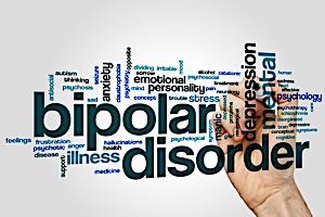 text on blackboard says 'bipolar disorder'