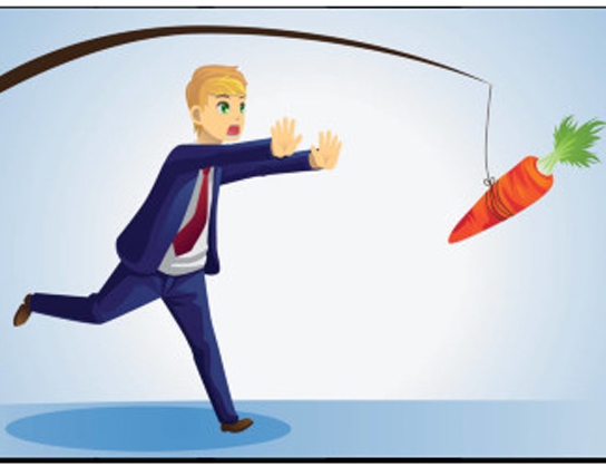 motivating a man by offering him a prize carrot