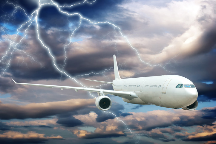 airplane struck by lightning
