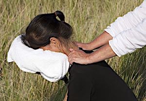 woman receiving massage