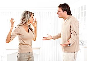 angry man and woman arguing