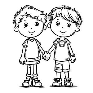 two boys holding hands