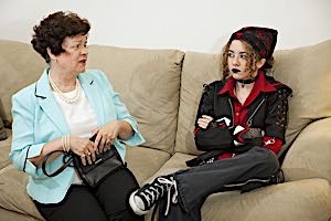 defiant teen refusing to listen to mother