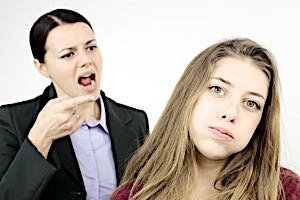 mom lectures frustrated daughter who ignors her