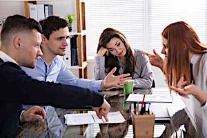 two men and two women arguing