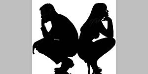 man and woman n ot talking 