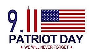 US flag with text '9.11 patriot day'