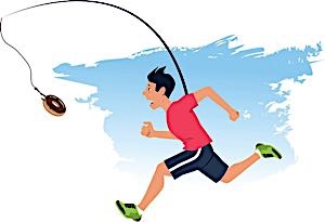 man chasing after a reward