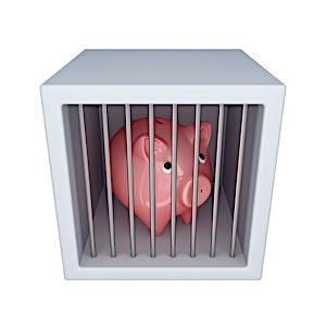 piggy bank locked up