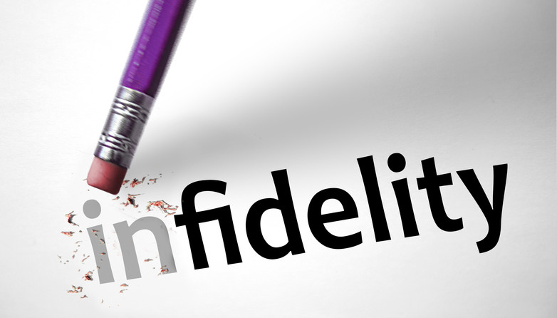 Writing the word infidelity and fidelity