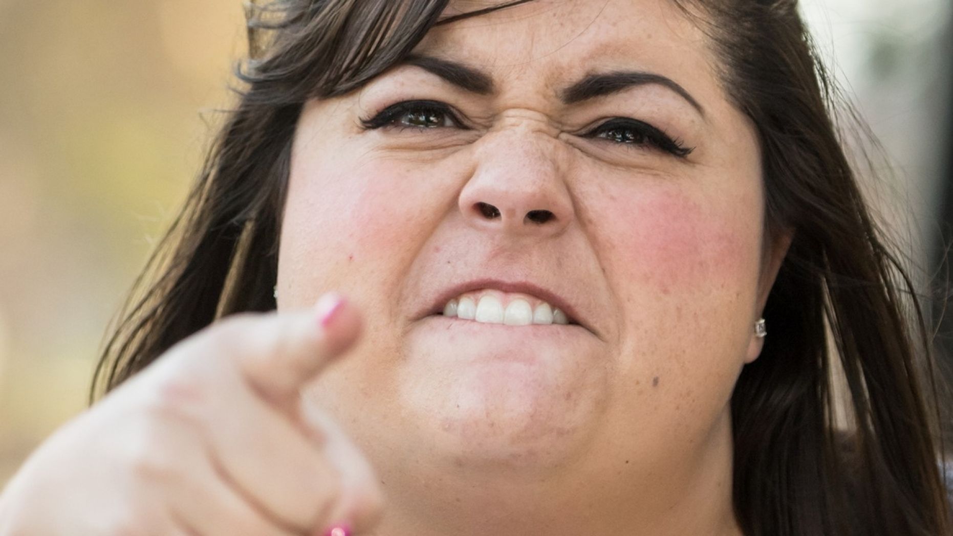 angry woman pointing finger 