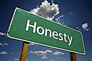 sign with text reading 'honesty'
