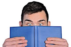 man looking at sexy pictures