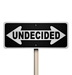 road sign with text 'undecided'