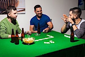 good old guys playing cards