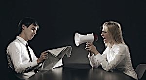 man ignores angry woman