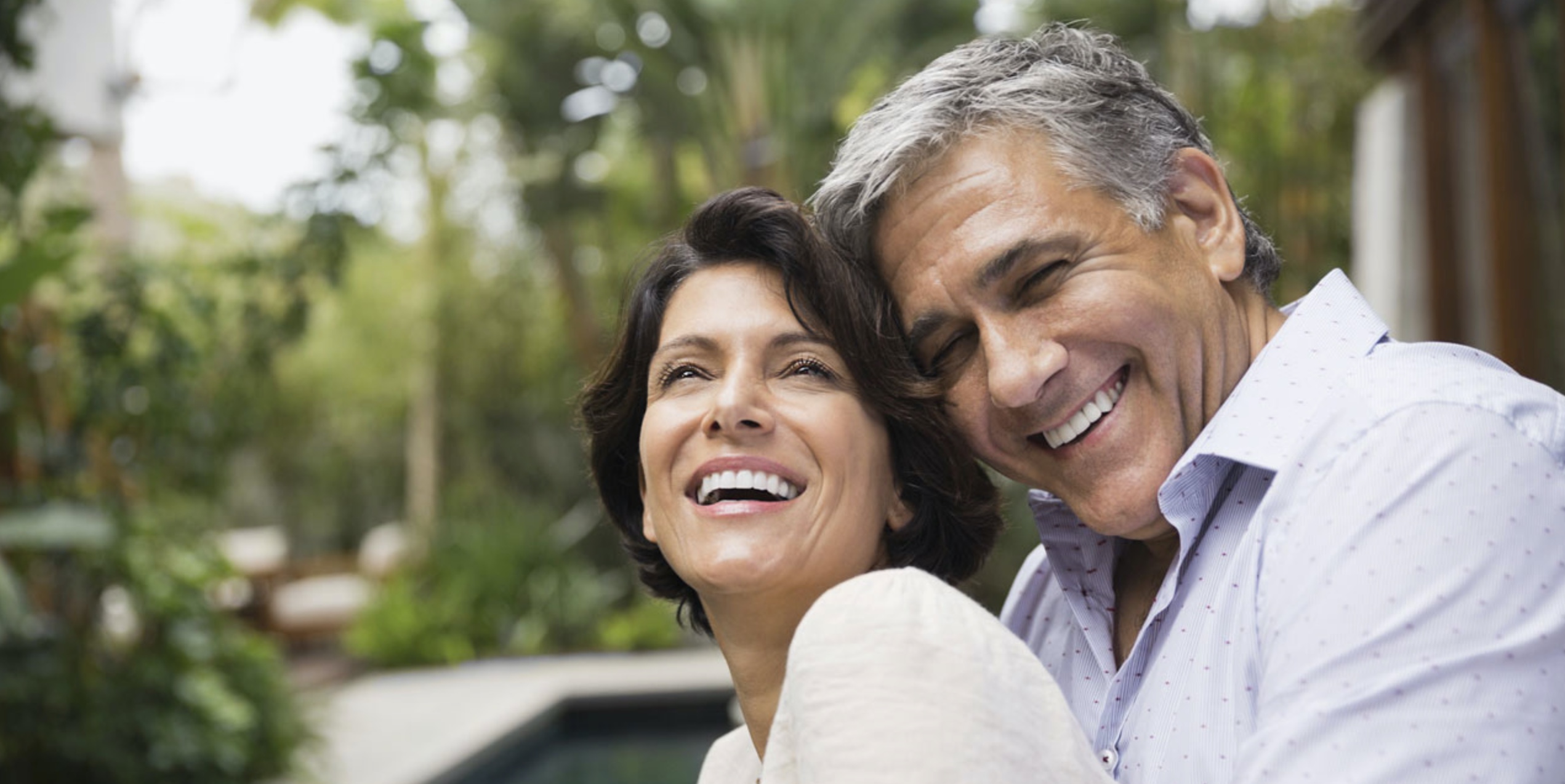 happy older romantic couple